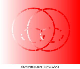 Circle ring vector gradient red background.