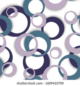 Circle rings abstract geometric seamless pattern. Circular shapes baby clothes fasion textile print. Geometric circle rings repeating background design. Sphere elements ornament. Fabric print