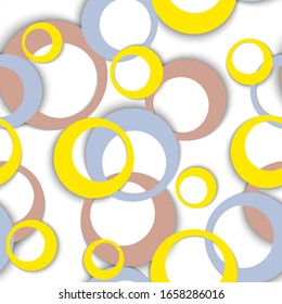 El patrón geométrico abstracto de los anillos de círculo es transparente. La burbuja da forma a los niños la ropa que se deshace de la impresión textil. El círculo geométrico suena a diseño de fondo moderno. Elementos de la esfera ornamento. Impresión de tejido