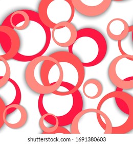 Circle klingelt abstraktes geometrisches nahtloses Muster. Rundformen Kleider Faltenkleidung Fsion Textil Druck. Geometrischer Kreis klingt mit dekorativem Hintergrund-Design. Grafische Elemente verzieren. Background-Vektorillustration