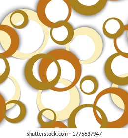 Circle rings abstract geometric seamless pattern. Circular shapes children clothes fasion textile print. Geometric circle rings modern background design. Graphic elements ornament. Backdrop vector