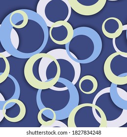 Circle rings abstract geometric seamless pattern. Concentric shapes baby clothes fasion textile print. Geometric circle rings urban background design. Sphere elements ornament. Backdrop vector