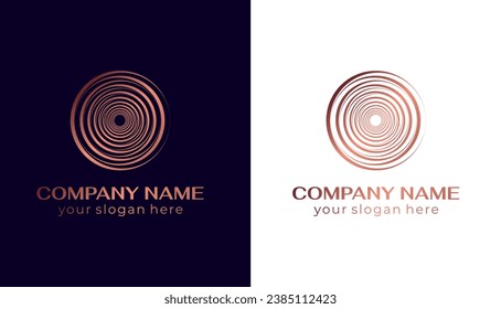 Circle and rings logo. Abstract universal logo for business.Swirling elegant waves. Template for creating a unique luxury design, logo