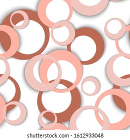 Circle rings minimal geometric seamless pattern. Round shapes kids fasion textile print. Geometric circle rings urban background design. Sphere elements ornament. Fabric print