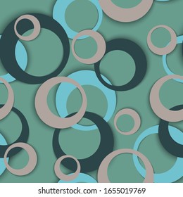 Circle rings minimal geometric seamless pattern. Bubble shapes children clothes fasion textile print. Geometric circle rings simple background design. Graphic elements ornament. Backdrop vector