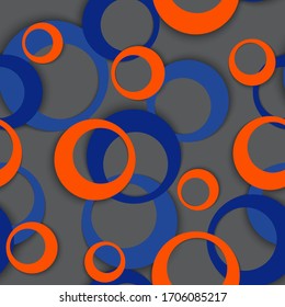 Los anillos de círculo tienen un patrón mínimo geométrico sin soldadura. Circular da forma a la ropa de los niños la impresión textil de la facción. Diseño de fondo vectorial de los anillos de círculo geométrico. Elementos de bola adornados. Impresión de tejido