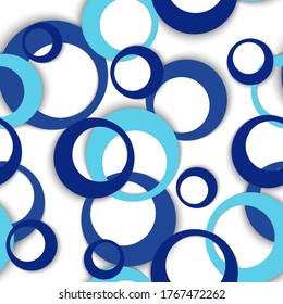 Circle rings minimal geometric seamless pattern. Concentric shapes baby fasion textile print. Geometric circle rings modern background design. Ball elements ornament. Backdrop vector