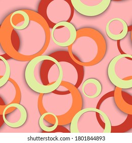 Los anillos de círculo tienen un patrón mínimo geométrico sin costuras. El concéntrico forma a los niños ropas facción impresión textil. El círculo geométrico suena a diseño de fondo urbano. Ornamento de elementos de esfera. Diseño de ajuste