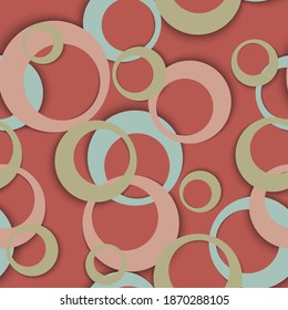 Circle rings minimal geometric seamless pattern. Concentric shapes baby clothes fasion textile print. Geometric circle rings decorative background design. Ball elements ornament. Fabric print