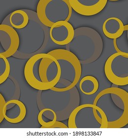 Los anillos de círculo tienen un patrón mínimo geométrico sin costuras. Las formas redondeadas de los niños hacen la vista gorda con la impresión textil. El círculo geométrico anota el diseño de fondo repitiendo. Ornamento de elementos gráficos. Impresión de tejido