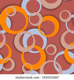 Circle rings minimal geometric seamless pattern. Circular shapes children clothes fasion textile print. Geometric circle rings decorative background design. Sphere elements ornament. Backdrop vector
