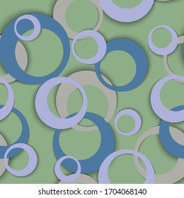 Circle rings modern geometric seamless pattern. Bubble shapes baby clothes fasion textile print. Geometric circle rings contemporary background. Sphere elements ornament. Wrapping design