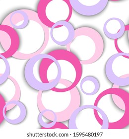 Circle rings simple geometric seamless pattern. Circular shapes kids clothes fasion textile print. Geometric circle rings simple background design. Sphere elements ornament. Backdrop vector