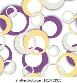 Circle rings simple geometric seamless pattern. Circular shapes baby clothes fasion textile print. Geometric circle rings minimal background design. Graphic elements ornament. Wrapping design