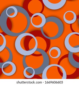 Circle rings simple geometric seamless pattern. Round shapes kids fasion textile print. Geometric circle rings minimal background design. Ball elements ornament. Backdrop vector