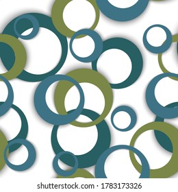 Circle rings simple geometric seamless pattern. Concentric shapes baby clothes fasion textile print. Geometric circle rings vector background design. Graphic elements ornament. Backdrop vector