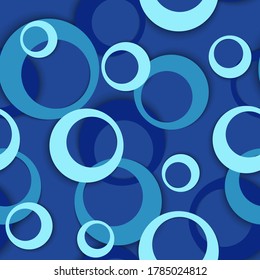 Circle rings simple geometric seamless pattern. Round shapes kids fasion textile print. Geometric circle rings vector background design. Ball elements ornament. Wrapping design