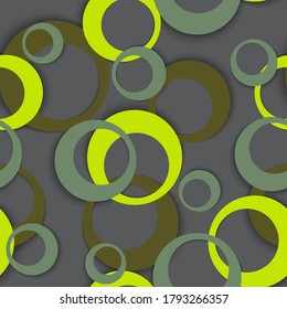 Anillos de círculo simple patrón geométrico sin costuras. Circular da forma a la ropa de los niños que se desvanecen en la impresión textil. El círculo geométrico anota el diseño de fondo repitiendo. Ornamento de elementos de esfera. Vector de fondo