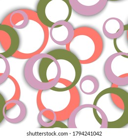 Anillos de círculo simple patrón geométrico sin costuras. Circular da forma a la ropa de bebé, la imagen textil de la facción. El círculo geométrico suena como fondo contemporáneo. Ornamento de elementos de bolas. Diseño de ajuste
