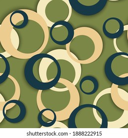 Circle rings simple geometric seamless pattern. Circular shapes baby clothes fasion textile print. Geometric circle rings contemporary background. Ball elements ornament. Fabric print