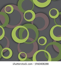 Circle rings simple geometric seamless pattern. Concentric shapes children fasion textile print. Geometric circle rings minimal background design. Sphere elements ornament. Backdrop vector