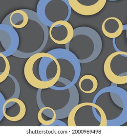Anillos de círculo simple patrón geométrico sin costuras. Circular da forma a la ropa de los niños que se desvanecen en la impresión textil. El círculo geométrico suena a diseño de fondo simple. Ornamento de elementos gráficos. Diseño de ajuste
