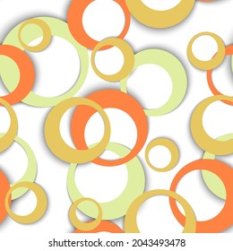 Circle rings simple geometric seamless pattern. Concentric shapes baby clothes fasion textile print. Random geometric circle rings creative background. Ball elements ornament. Fabric print