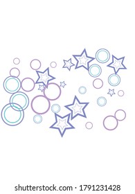Circle rings and stars abstract geometric  pattern. Concentric shapes fasion textile print. Geometric  decorative background design. Graphic elements ornament. Wrapping design