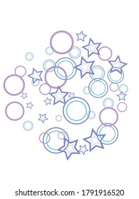 Circle rings and stars abstract geometric  pattern. Concentric shapes fasion textile print. Geometric  decorative background design. Graphic elements ornament. Wrapping design