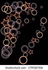 Circle rings and stars abstract geometric  pattern. Concentric shapes fasion textile print. Geometric  decorative background design. Graphic elements ornament. Wrapping design