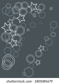 Circle rings and stars abstract geometric  pattern. Concentric shapes fasion textile print. Geometric  decorative background design. Graphic elements ornament. Wrapping design