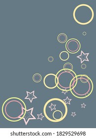Circle rings and stars abstract geometric  pattern. Concentric shapes fasion textile print. Geometric  decorative background design. Graphic elements ornament. Wrapping design