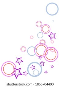 Circle rings and stars abstract geometric  pattern. Concentric shapes fasion textile print. Geometric  decorative background design. Graphic elements ornament. Wrapping design