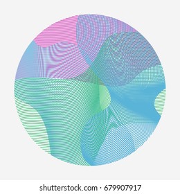 Circle ripple, Abstract transparent Wave, Wavy color Round shape, brochure cover template. vector