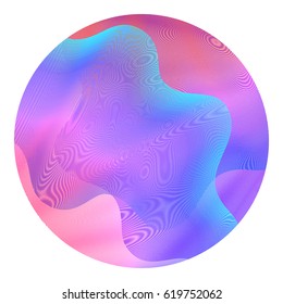 Circle ripple abstract vector illustration on white background. Bright clip art pattern with colorful curves. Round shape. blue, violet, purple, pink and red wavy lines circle ripple texture design.