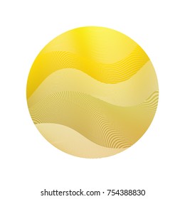 Circle ripple lines abstract vector illustration on white background. Curve wavy lines circle with ripple texture design. Bright clip art pattern with colorful curves. Round shape of waves.