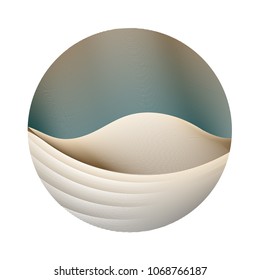 Circle ripple lines business vector illustration on white background. Round shape logo design. Simple colorful curves, waves. Bright clip art design with ripple texture.