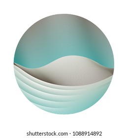 Circle ripple lines business vector illustration on white background. Round shape logo design. Simple colorful curves, waves. Bright clip art design with ripple texture. Earth day background.