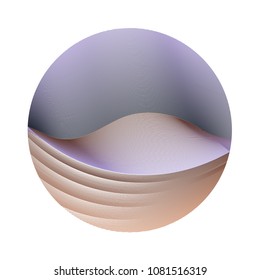 Circle ripple lines geometric vector illustration on white background. Round shape logo design. Simple colorful curves, waves. Bright clip art design with colorful curves.