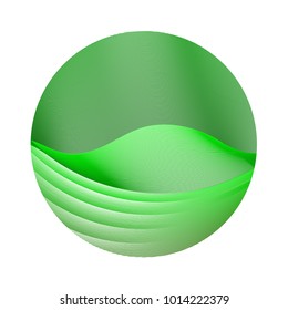Circle ripple waves abstract vector illustration on white background. Round shape logo design. Simple colorful curves, waves. Bright clip art design with ripple texture. Earth day background.