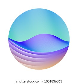 Circle ripple waves business vector illustration on white background. Round shape logo design. Stylish colorful curves, waves. Bright clip art design with colorful curves.