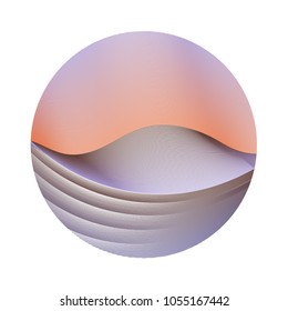 Circle ripple waves business vector illustration on white background. Round shape logo design. Cool colorful curves, waves. Bright clip art design with ripple texture.