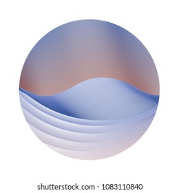Circle ripple waves business vector illustration on white background. Round shape logo design. Stylish colorful curves, waves. Bright clip art design with ripple texture.