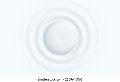 Circle ripples, texture concept for cosmetic product such as cream, lotion, gel, milk. Effect Water ripples view from top. Vector illustration of a surface that resonates from impact.