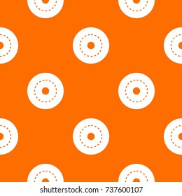 Circle road pattern repeat seamless in orange color for any design. Vector geometric illustration