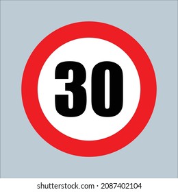 velocidad máxima de señalización de la carretera de circunvalación 30