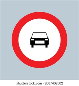 circle road sign no car