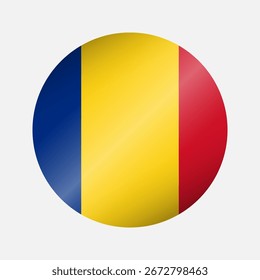 Círculo Romênia bandeira nacional destaque ícone, adesivo