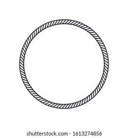 Circle rope frame -Endless rope loop isolated on white, including clipping path.