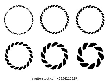 Icono de cuerda circular sobre fondo blanco